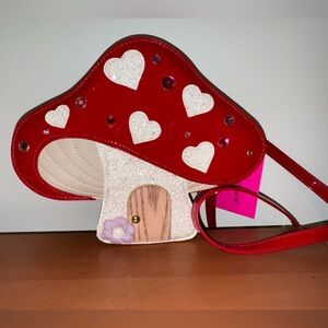 BETSEY JOHNSON Mushroom and Hearts Crossbody Bag NWT